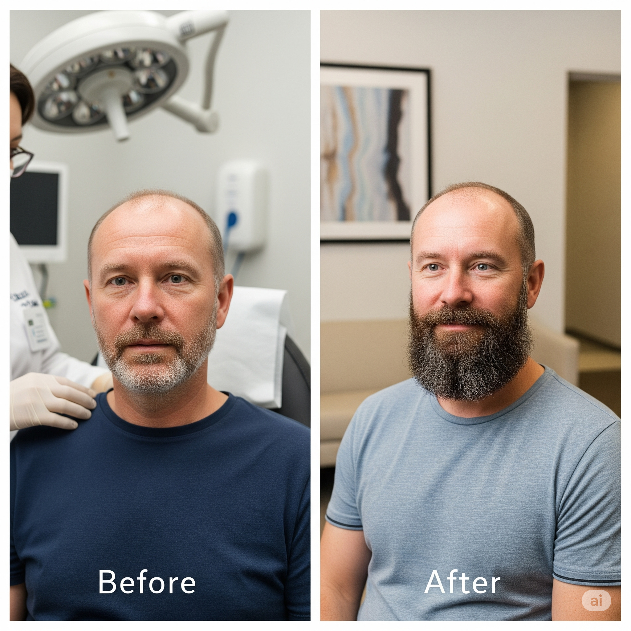 Illustration of Beard Transplant