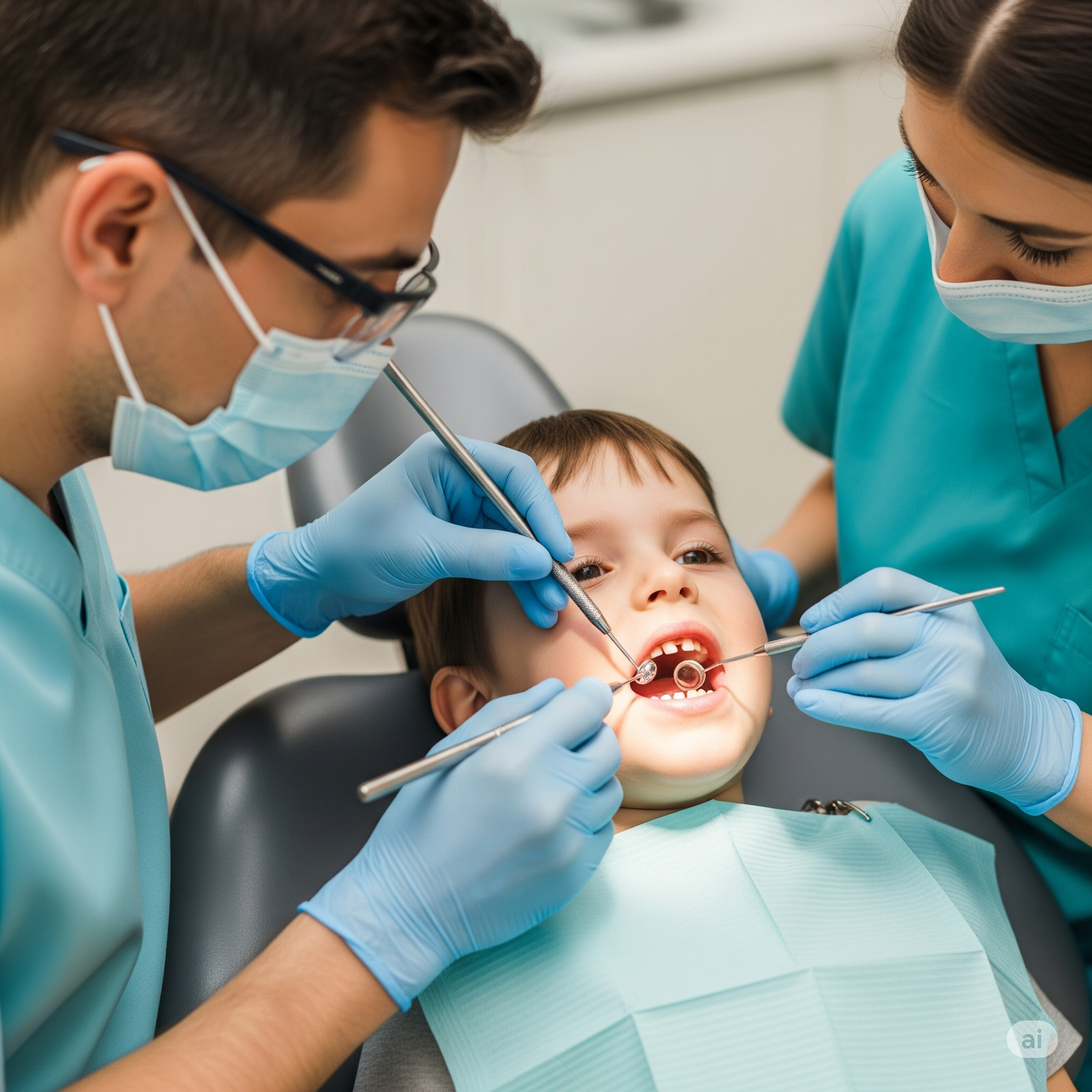 Illustration of Milk Teeth Treatment