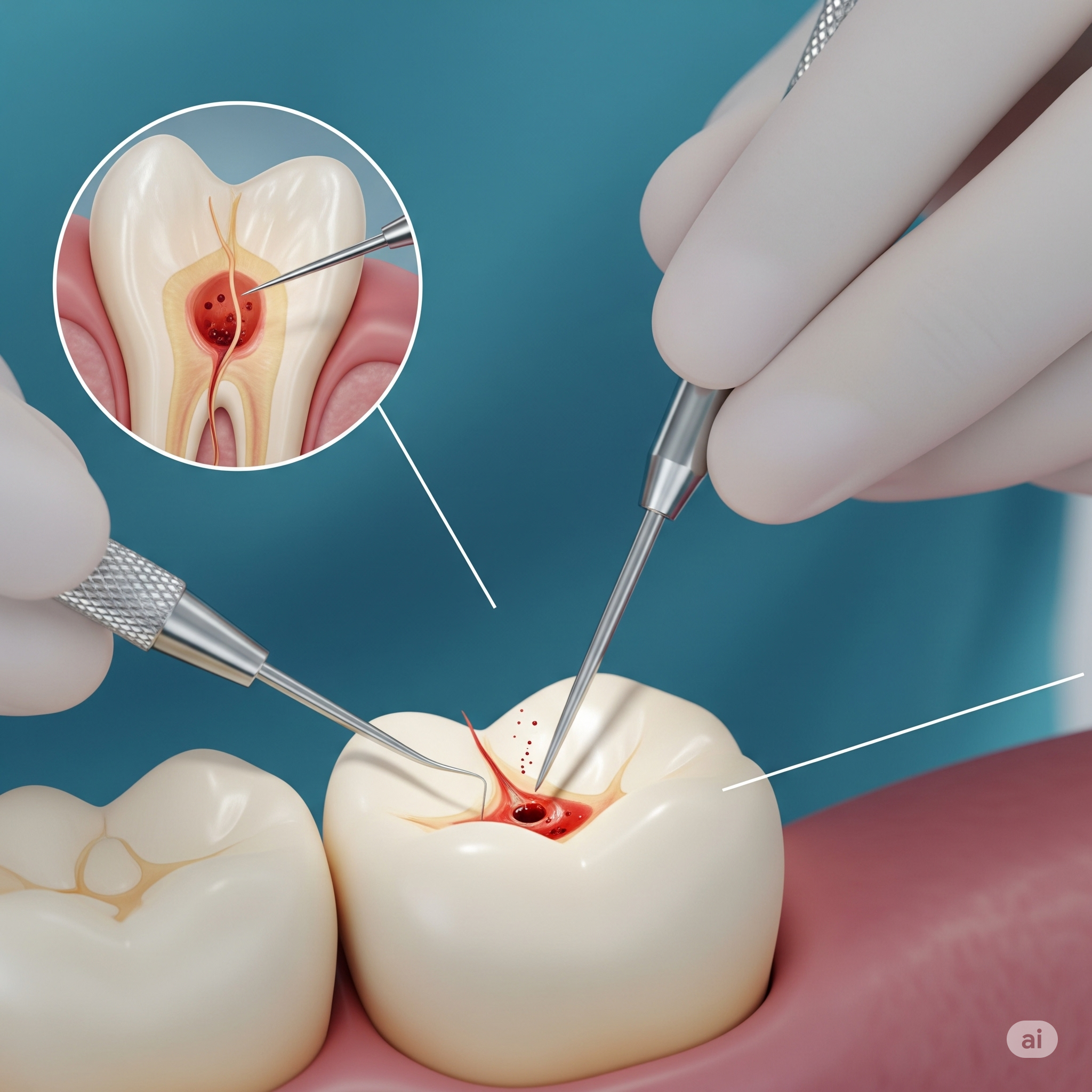 Illustration of Root Canal Treatment