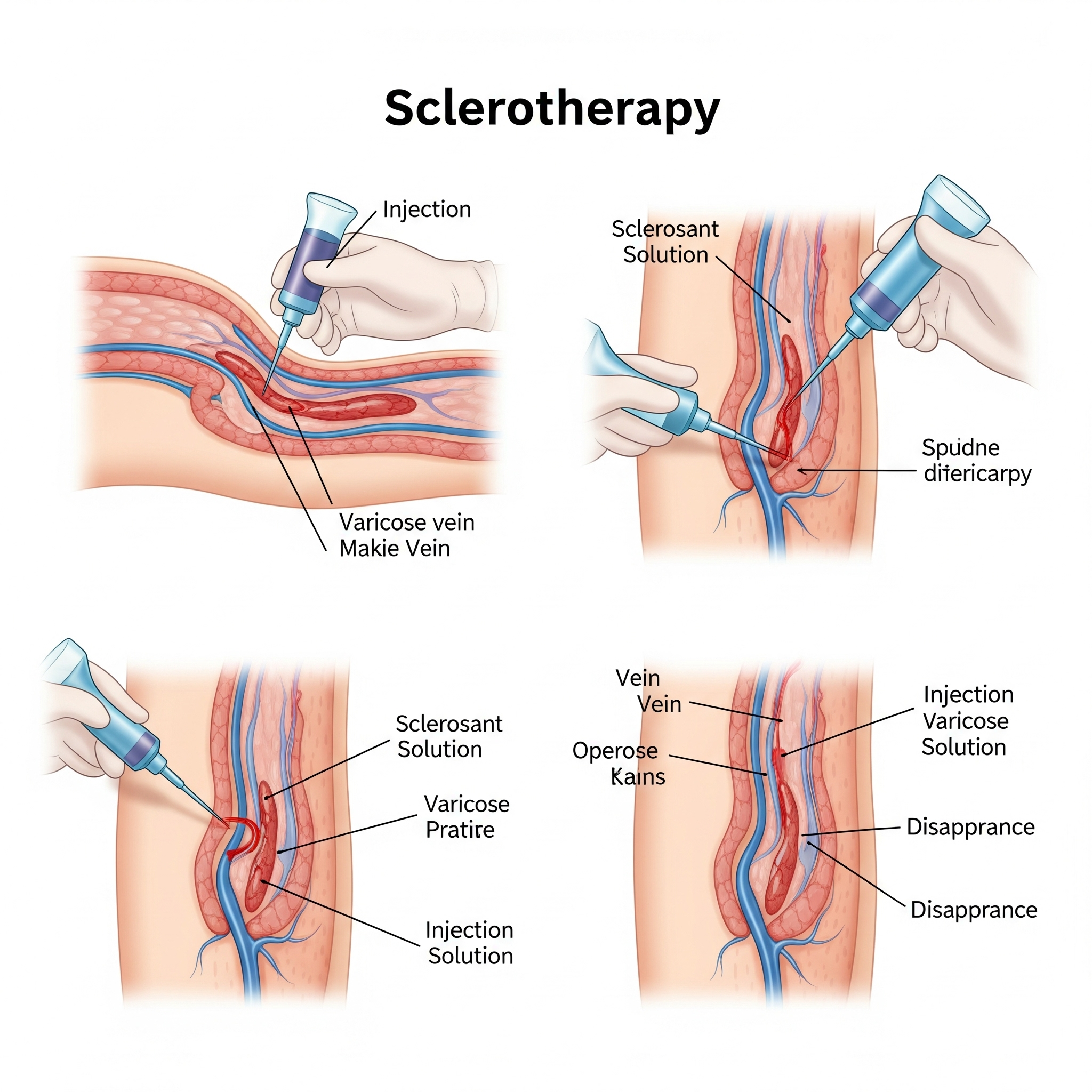 Illustration of Sclerotherapy (Vein Treatment)