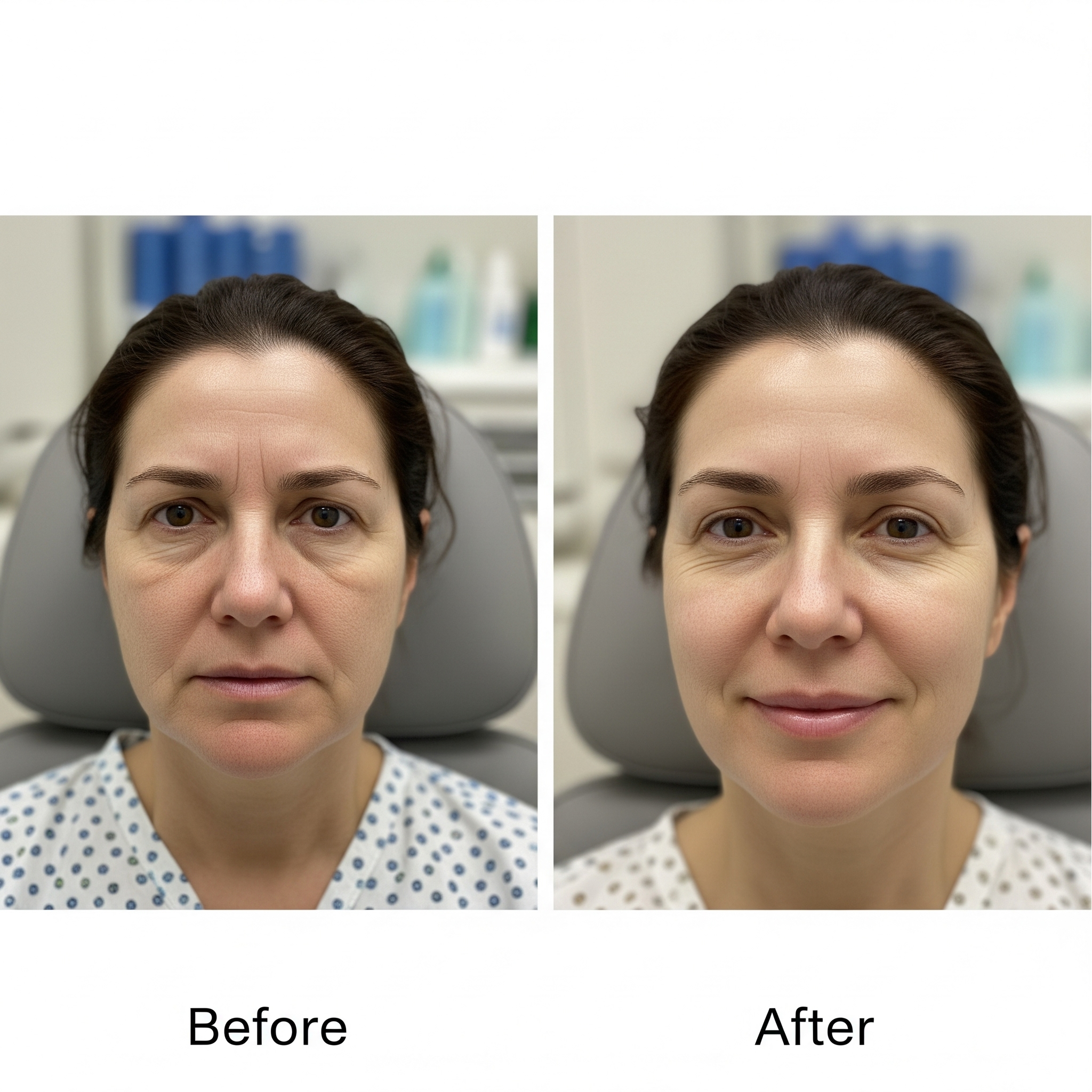 Illustration of Sulcus filling (deep wrinkle filling) treatment